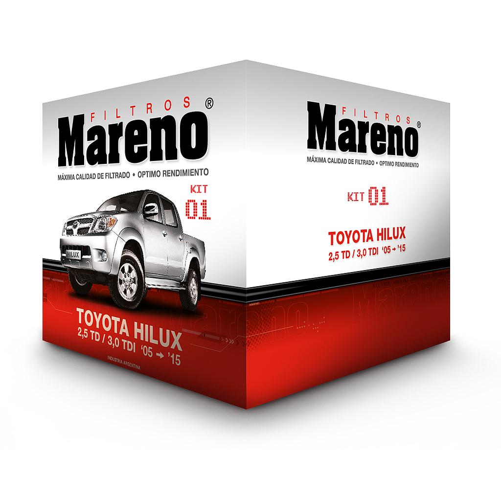 Kit Filtros - Toyota Hilux 2.5 Td / 3.0 Tdi 05 -&gt;15 - Mareno